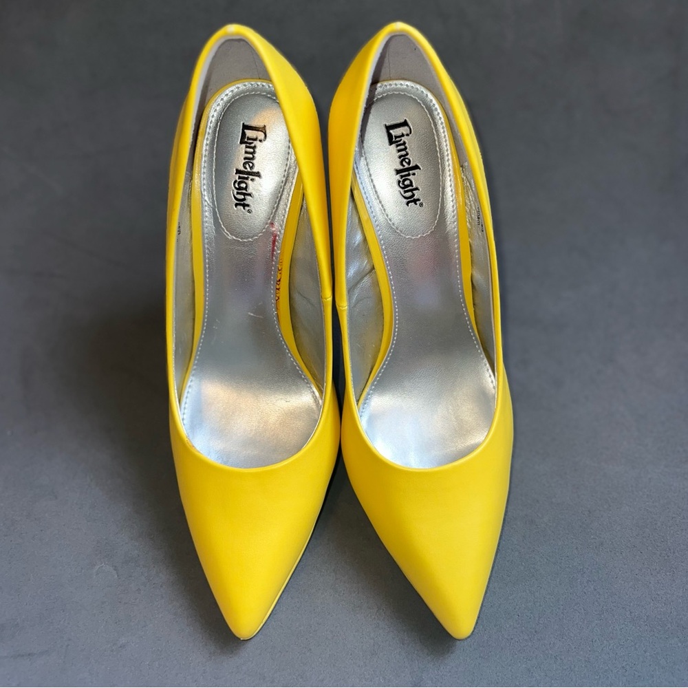 Limelight Yellow Heels Classic Pointed Toe